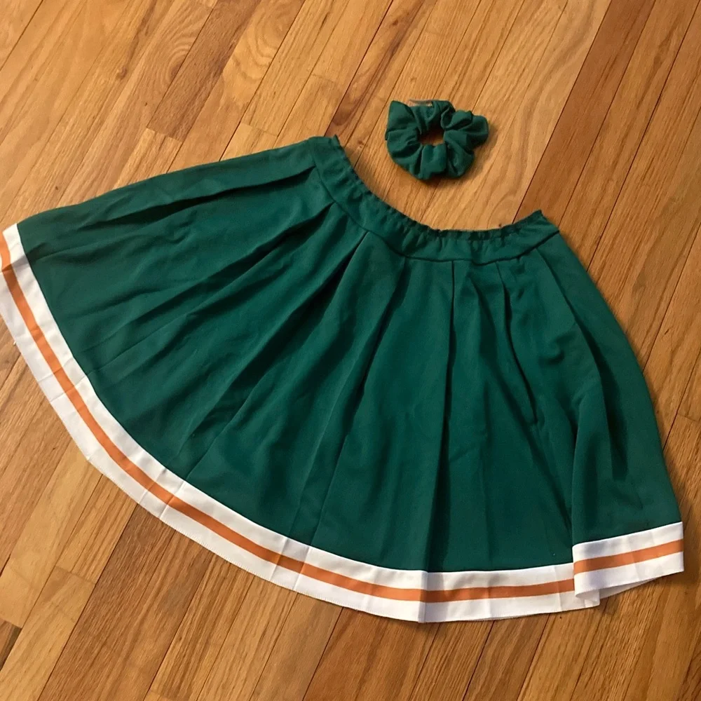 Women’s Stranger Things Green Skater Skirt with Matching Scrunchie Only M